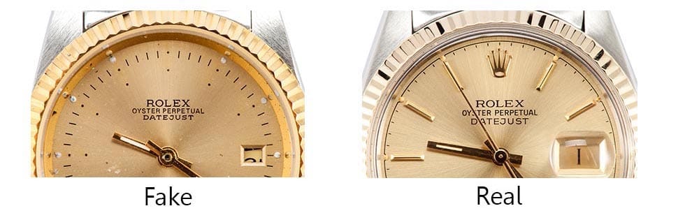 real vs fake rolex stampings - Bob's Watches 