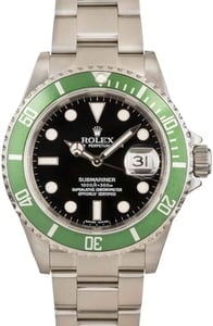 Rolex Submariner Pre-Owned Mens Green Kermit 40MM Stainless Steel, B&P (2007)